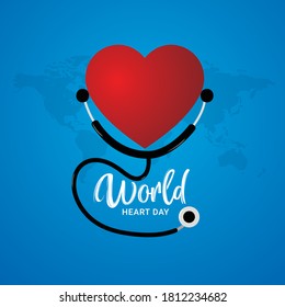Ilustración vectorial Fondo del Día Mundial del Corazón.