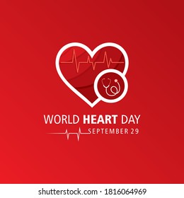 Ilustración vectorial del Día Mundial del Corazón celebrado el 29 de septiembre 