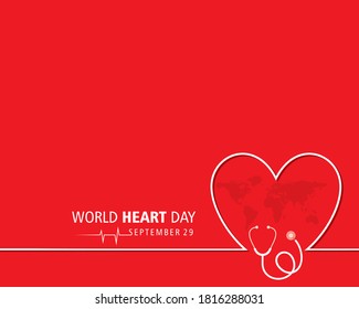 Vector Illustration of World Heart Day observed on 29 September 