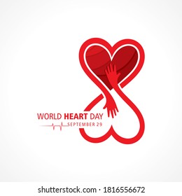Ilustración vectorial del Día Mundial del Corazón celebrado el 29 de septiembre 