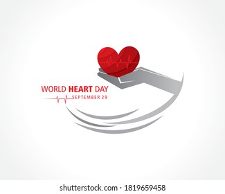 Vector Illustration of World Heart Day observed on 29 September 
