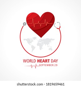 Vector Illustration of World Heart Day observed on 29 September 