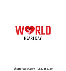 Vector illustration World Heart Day isolated on white Background. hands hugging heart symbol.