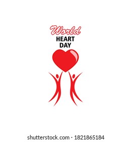 Vector illustration World Heart Day isolated on white Background.