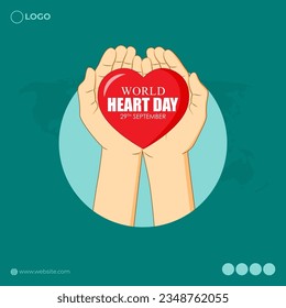 Vector illustration of World Heart Day banner