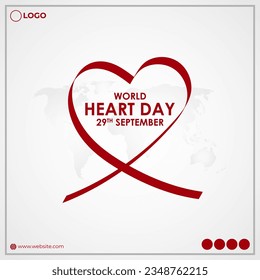 Vector illustration of World Heart Day banner