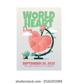 Vektorgrafik von World Heart Day Poster Template Design