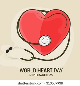 Vector illustration World Heart Day Background.
