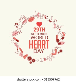 Vector illustration World Heart Day Background.