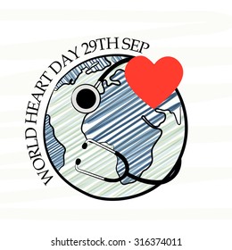 Vector illustration World Heart Day Background.