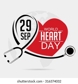 Vector illustration World Heart Day Background.