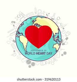 Vector illustration World Heart Day Background.