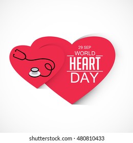 Vector illustration World Heart Day Background.