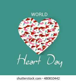 Vector illustration World Heart Day Background.