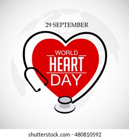 Vector illustration World Heart Day Background.