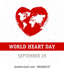 Vector Illustration World Heart Day Background