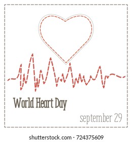 Vector illustration World Heart Day Background.