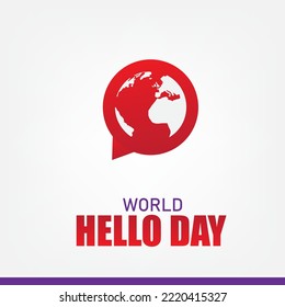 Vector illustration World Hello Day. Simple and Elegant Design