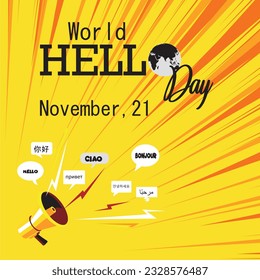 Vector illustration of World Hello Day
