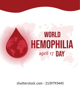 Ilustración vectorial del Día Mundial de la Hemofilia. Por un afiche y una pancarta.