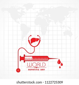 Vector illustration of World Hepatitis Day stock image and symbols