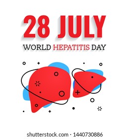 Vector illustration of World Hepatitis Day 28 july banner. Control of liver diseases hepatitis A, B, C, D, E, G.
