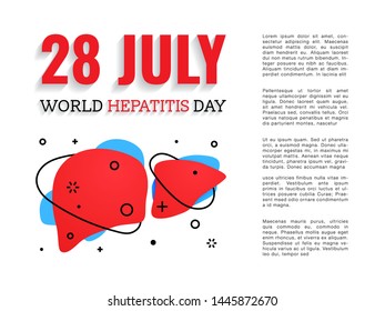 Vector illustration of World Hepatitis Day 28 july banner