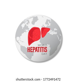 vector illustration of world hepatitis day. 3d paper cut