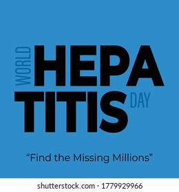 Ilustración vectorial del Día Mundial de la Hepatitis con fin del concepto de millones desaparecidos. 