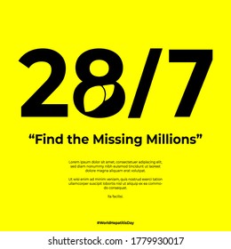 Vector illustration of World Hepatitis Day with fin the missing millions concept. 