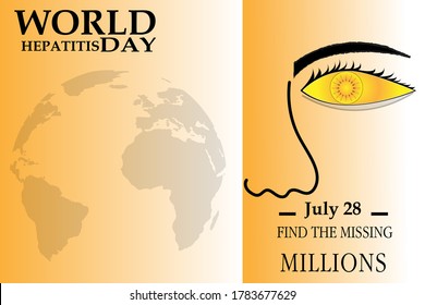 Ilustración vectorial del concepto del Día Mundial de la Hepatitis. 28 DE JULIO