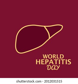 Vector illustration for World Hepatitis Day in red background