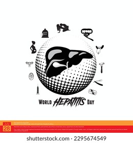 Ilustración vectorial del Día Mundial de la Hepatitis.