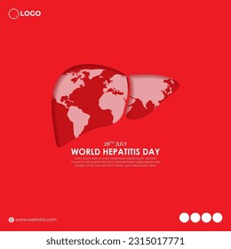 Ilustración vectorial del modelo de simulación del Día Mundial de la Hepatitis en los medios sociales