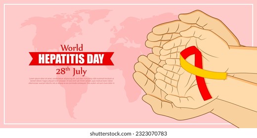 Ilustración vectorial del modelo de simulación del Día Mundial de la Hepatitis en los medios sociales