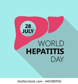 Vector illustration World Hepatitis Day. On a turquoise background