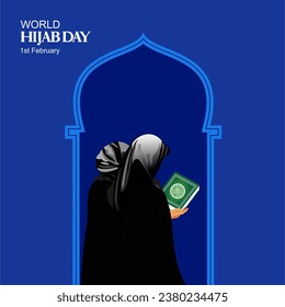 Ilustración vectorial del Día Mundial del Hiyab