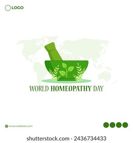 Vector illustration of World Homeopathy Day social media feed template