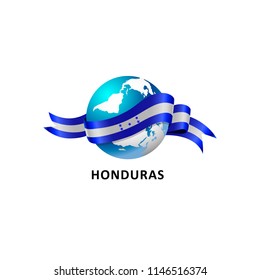 Vector Illustration of a world – world with the honduras flag