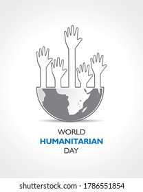 Ilustración vectorial del Día Mundial de la Asistencia Humanitaria, celebrado el 19 de agosto
