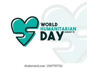 Ilustración vectorial del Día Mundial de la Asistencia Humanitaria. 19 de agosto. Vector de diseño plano. Eps 10.