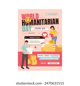 Vector Illustration of World Humanitarian Day Flyer Poster