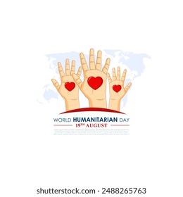 Vector illustration of World Humanitarian Day social media feed template