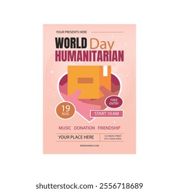 Vector Illustration of World Humanitarian Day Flyer Poster template design