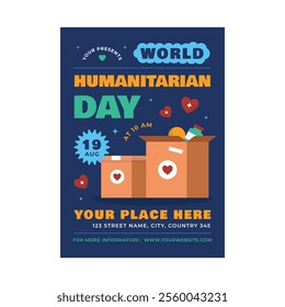 Vector Illustration of World Humanitarian Day Flyer Poster template design