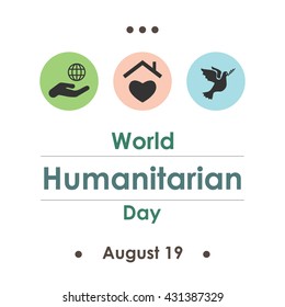 vector illustration / World Humanitarian Day in August