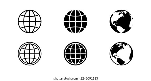 Vector illustration of World icon set isolated