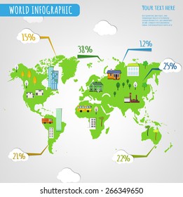 Vector illustration of World infographics. Vector image.