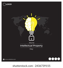 Vector illustration of World Intellectual Property Day social media feed template