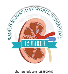 Vector illustration for World Kidney Day in gray background.